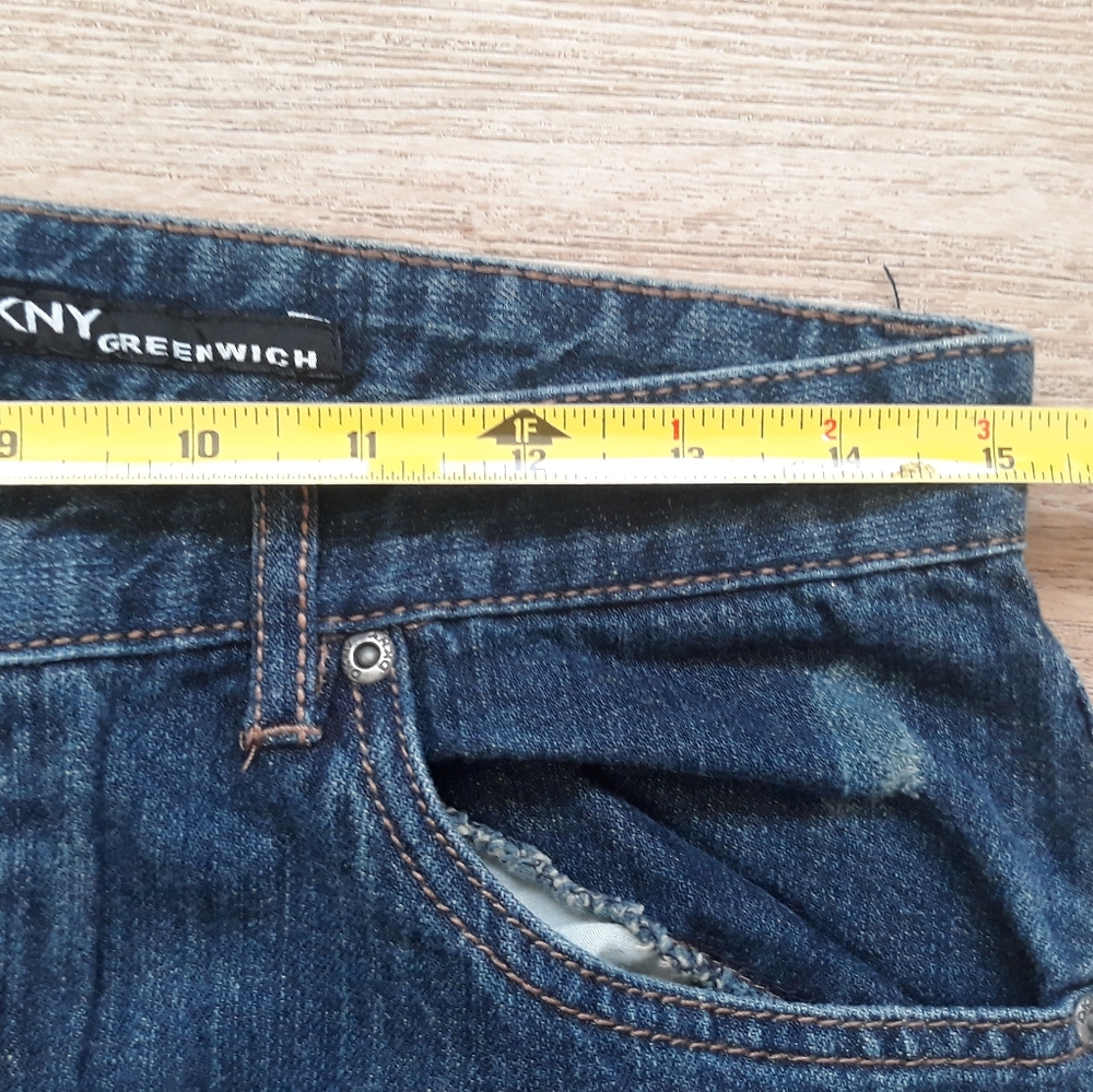 DKNY Greenwhich Distressed Slim Jeans / Size 20 Waist 30" Low Rise Dark Jeans - Picture 7 of 13